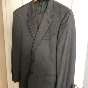 Gray Herringbone Pattern Jos. A. Bank Suit